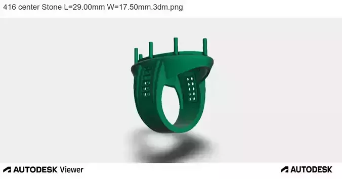 Oval Solitaire Ring with Ornate Band 3D print model