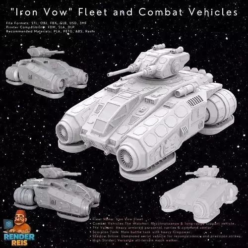 3D Printable Iron Oath Calm Before the Storm Heavy Hover Tank 3D model