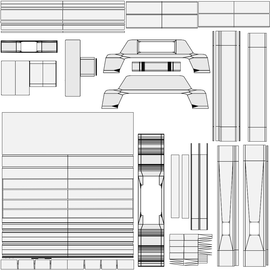 Wooden Medieval Table and Wood Material for Substance Low-poly 3D model_8