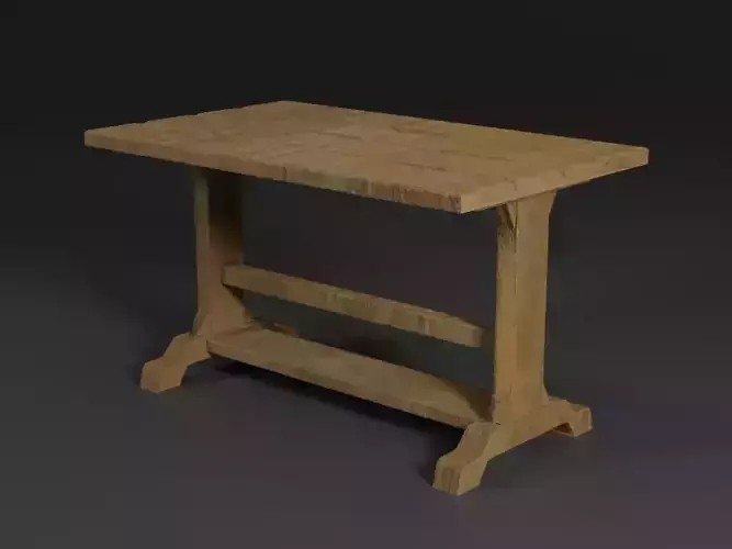 Wooden Medieval Table and Wood Material for Substance