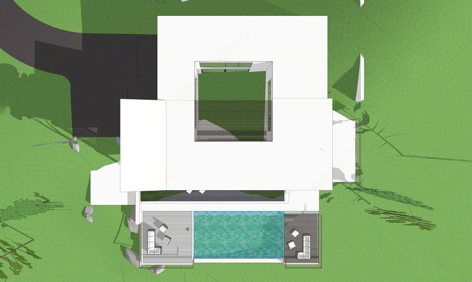 Modern single-family villa 3D model_3