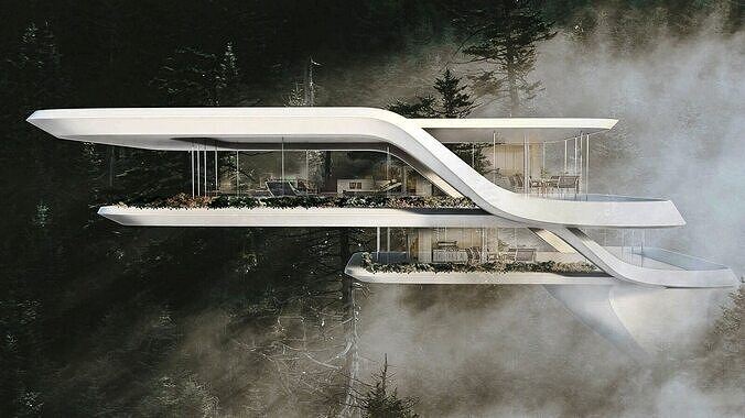 Modern Forest  house 3D model