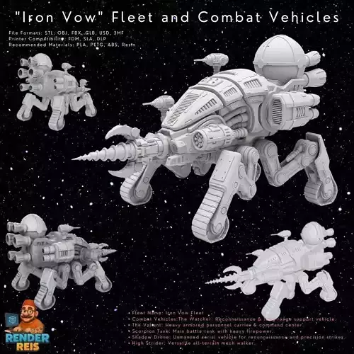 3D Printable Iron Spider Piercer Mechanized Tank 3D model