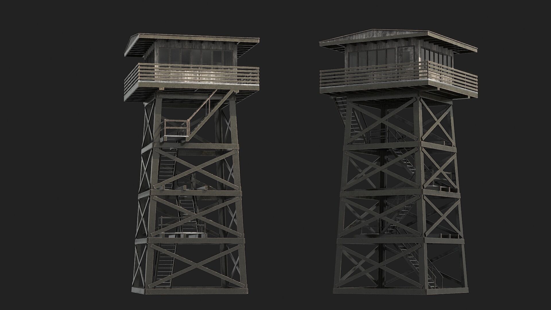 Watchtowers v6 Low-poly 3D model_12