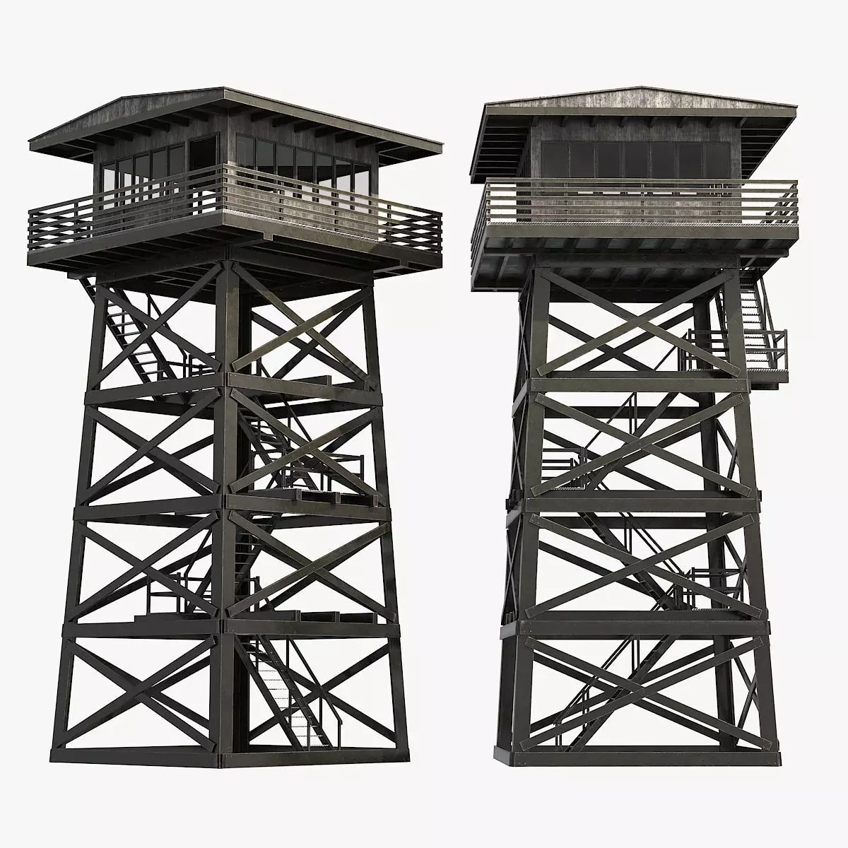 Watchtowers v6 Low-poly 3D model_0