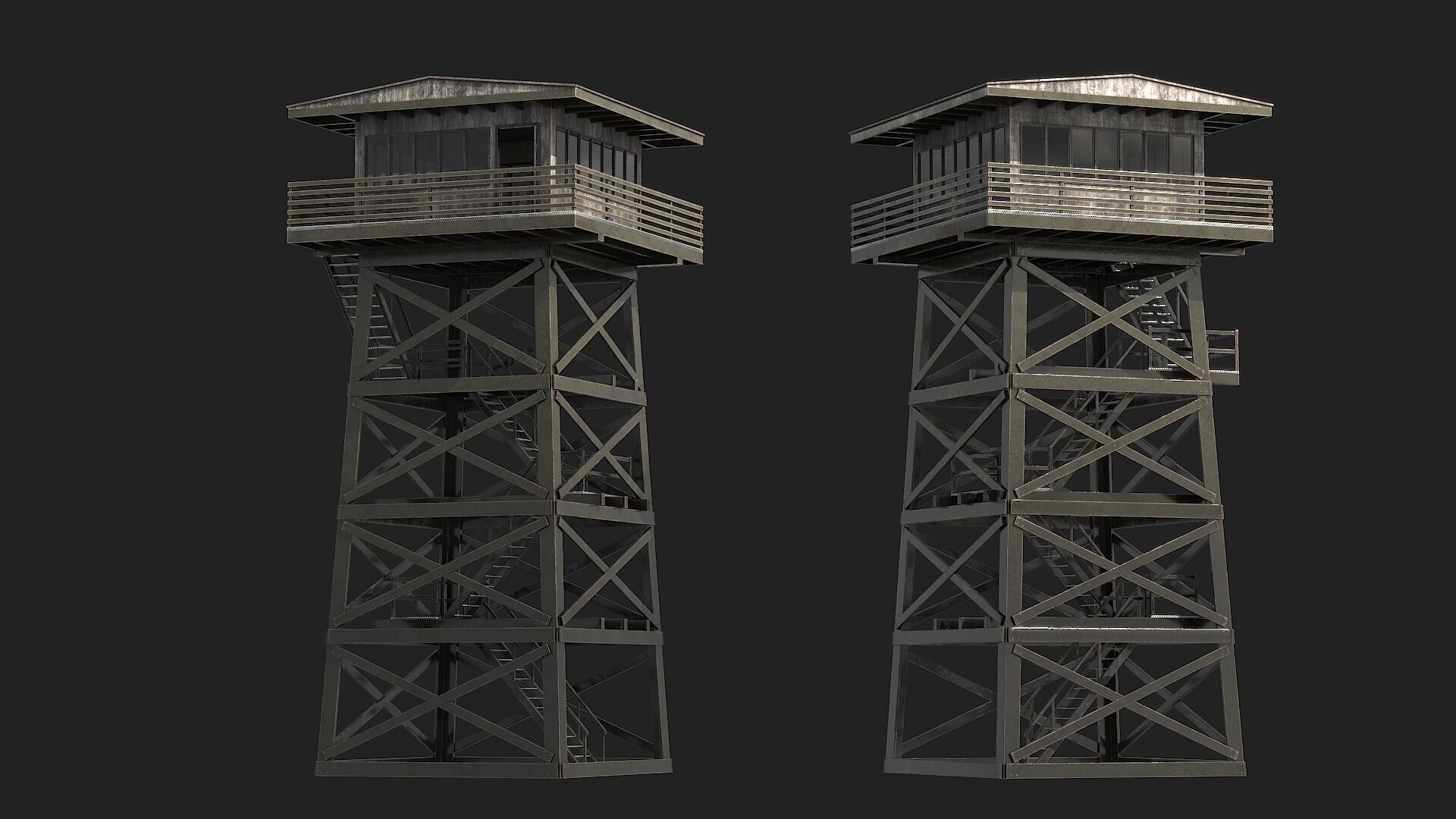 Watchtowers v6 Low-poly 3D model_10