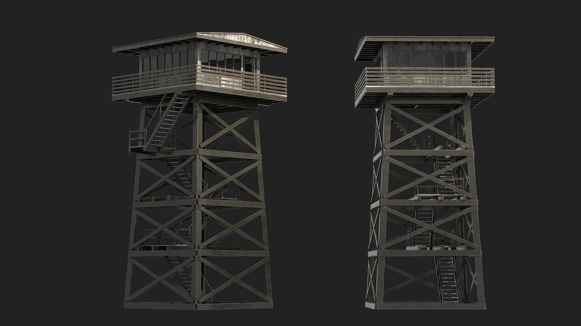 Watchtowers v6 Low-poly 3D model_11