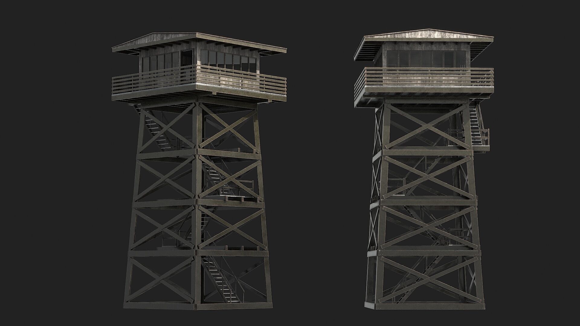 Watchtowers v6 Low-poly 3D model_2