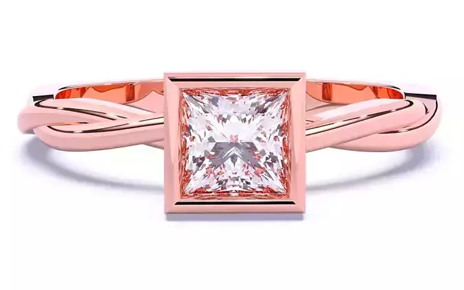Solitaire Engagement ring 3dm stl renders details
