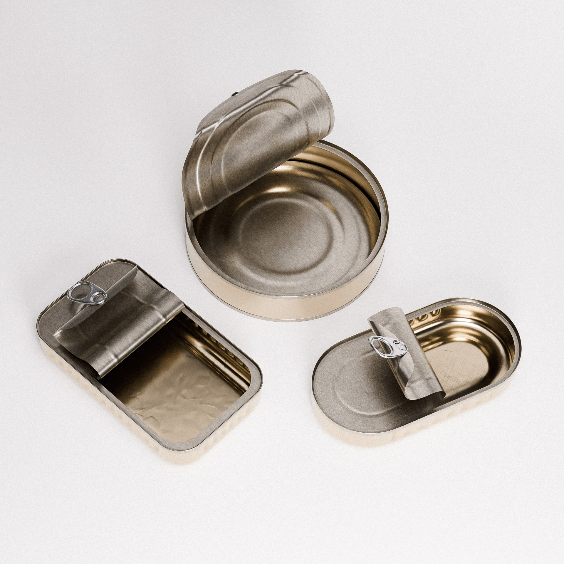 Tin Can Set 01 Low-poly 3D model_2
