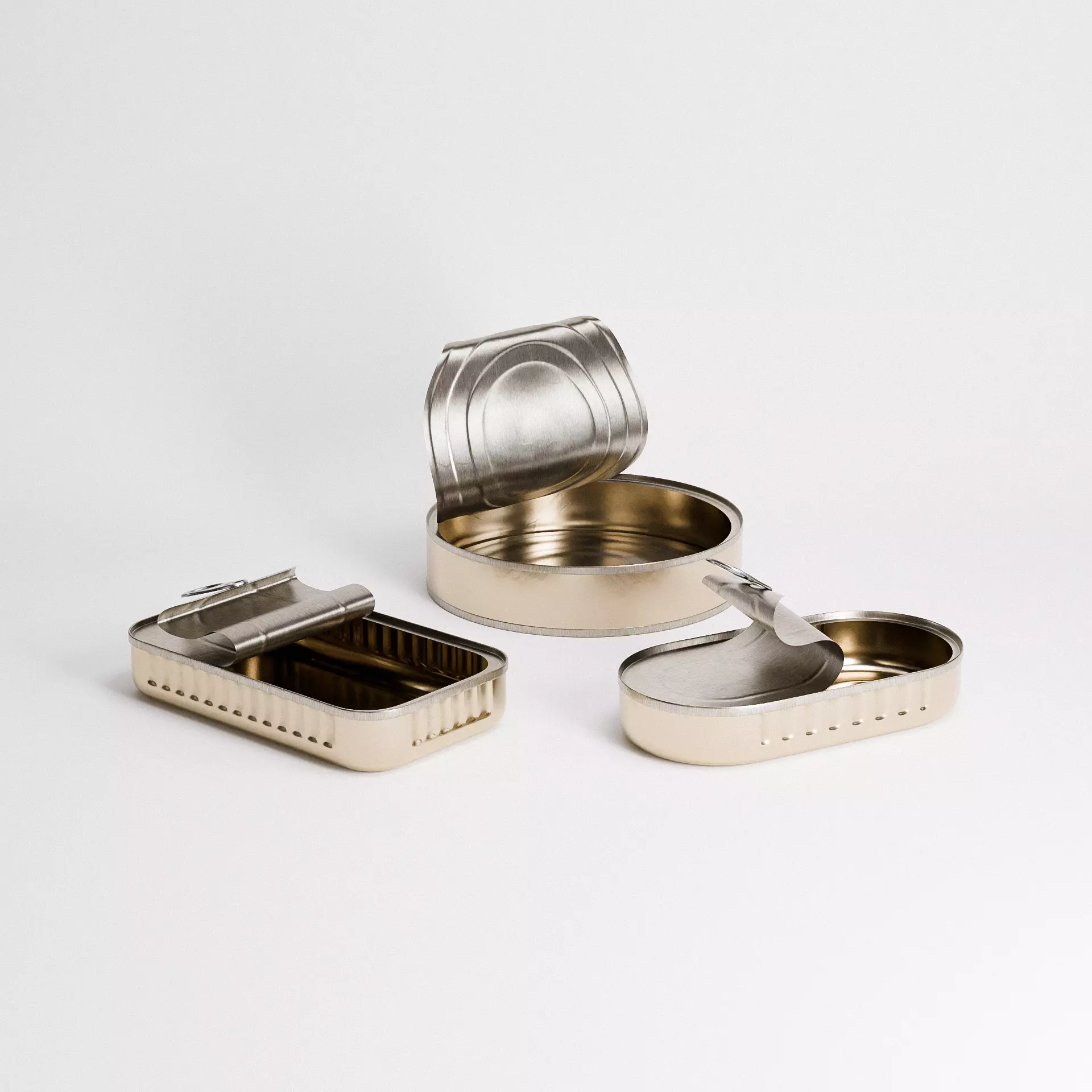 Tin Can Set 01 Low-poly 3D model_0