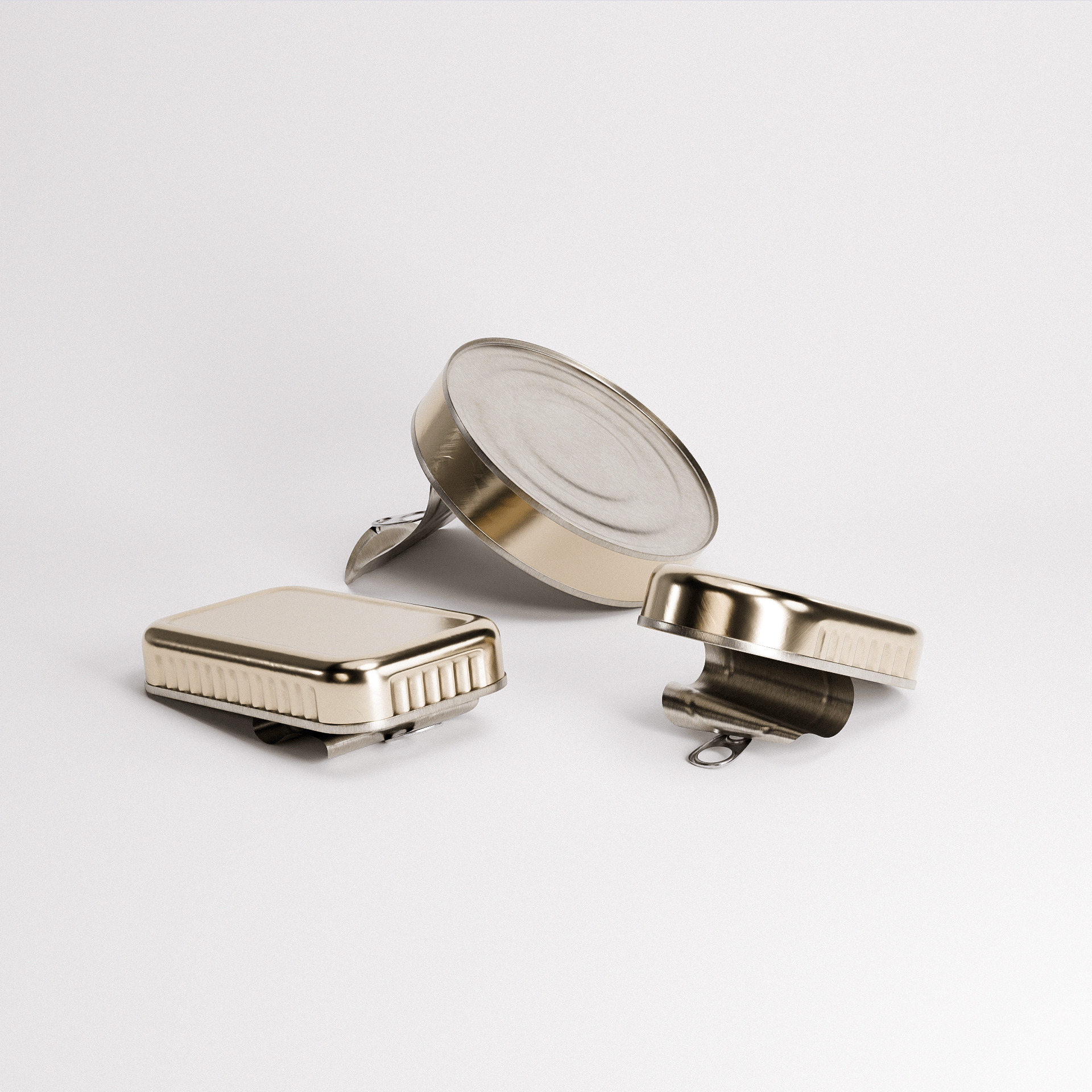 Tin Can Set 01 Low-poly 3D model_5