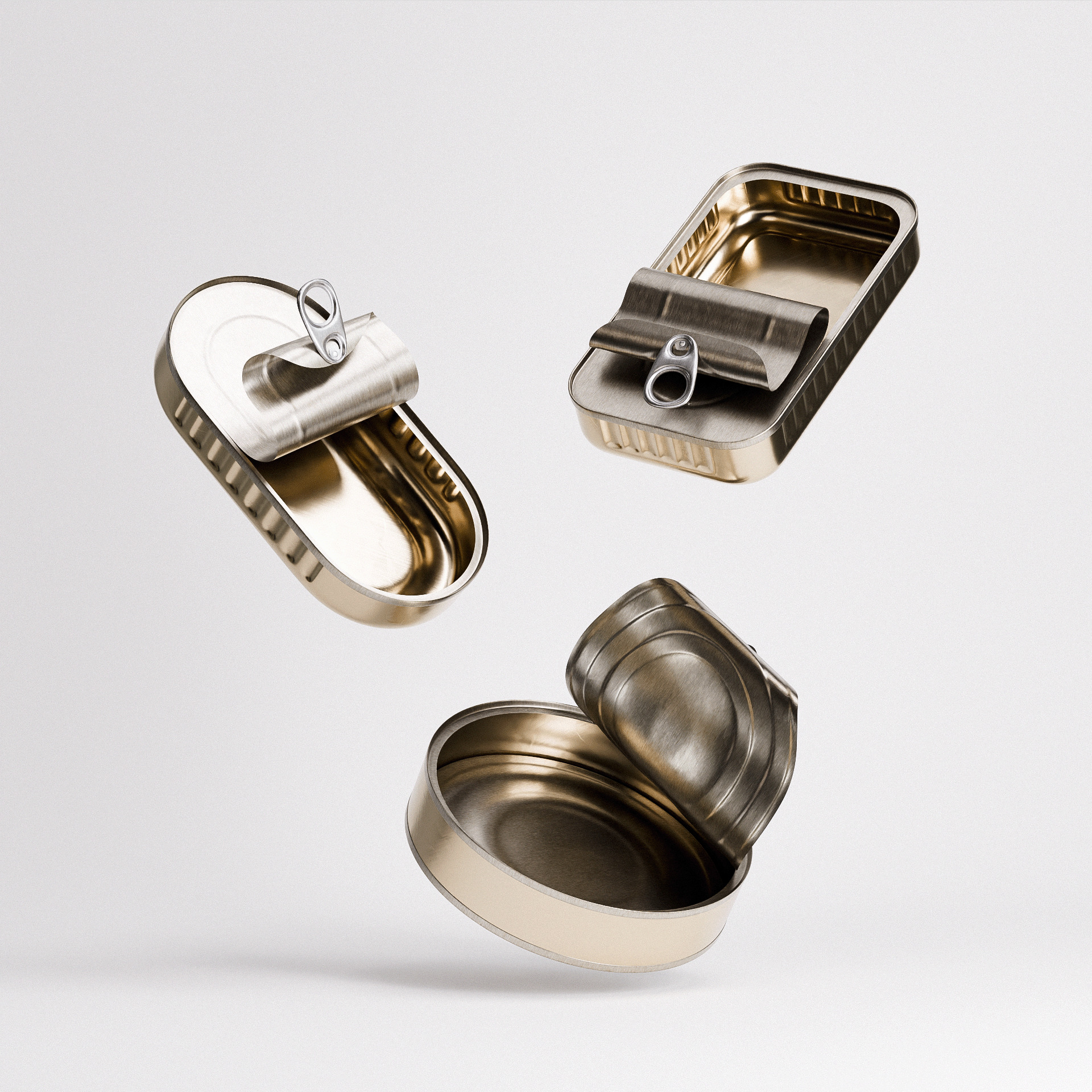 Tin Can Set 01 Low-poly 3D model_1