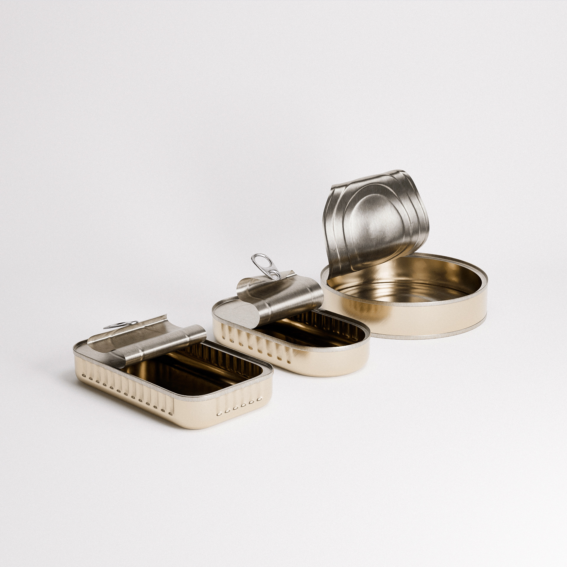 Tin Can Set 01 Low-poly 3D model_6