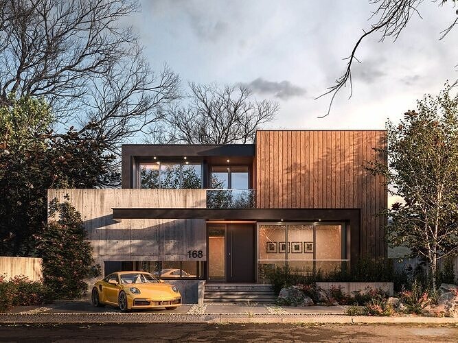 Modern single-family villa 3D model