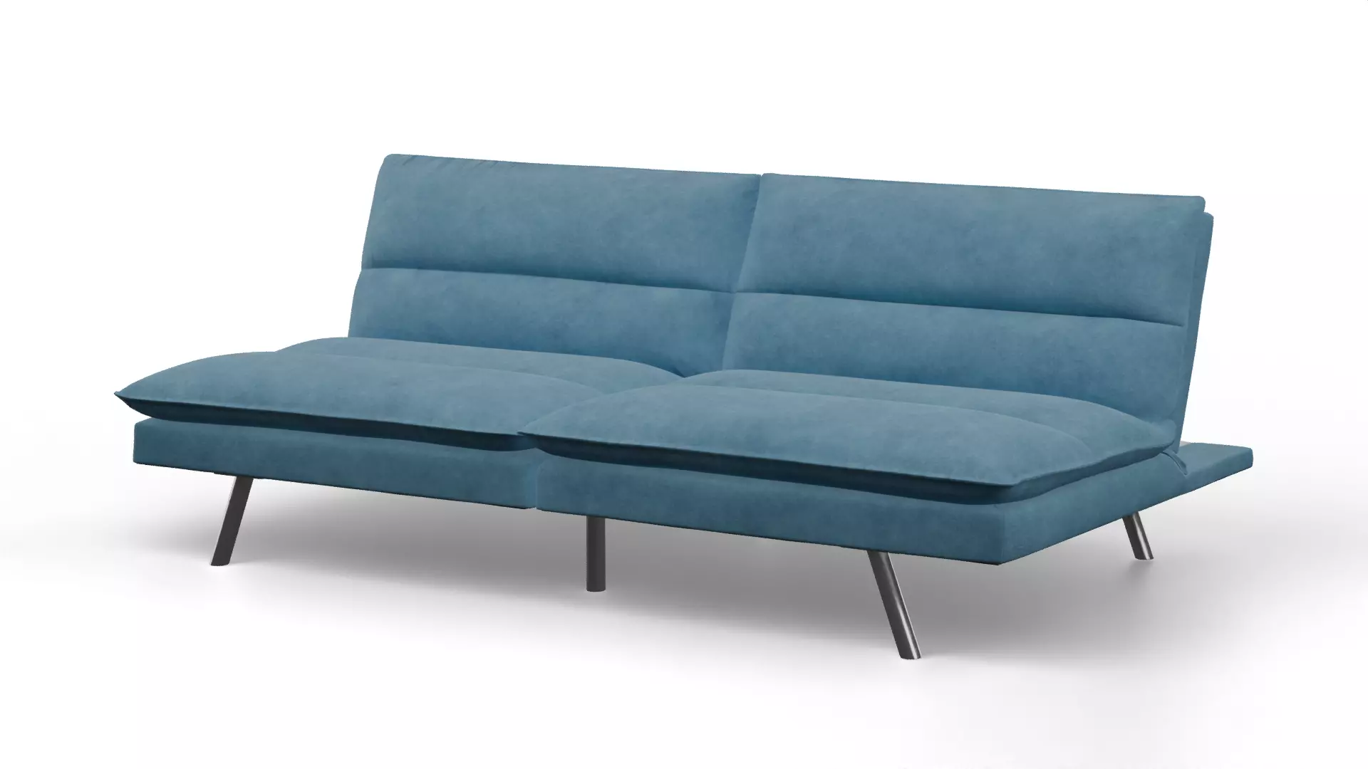 blue velvet sofa 3D model_0