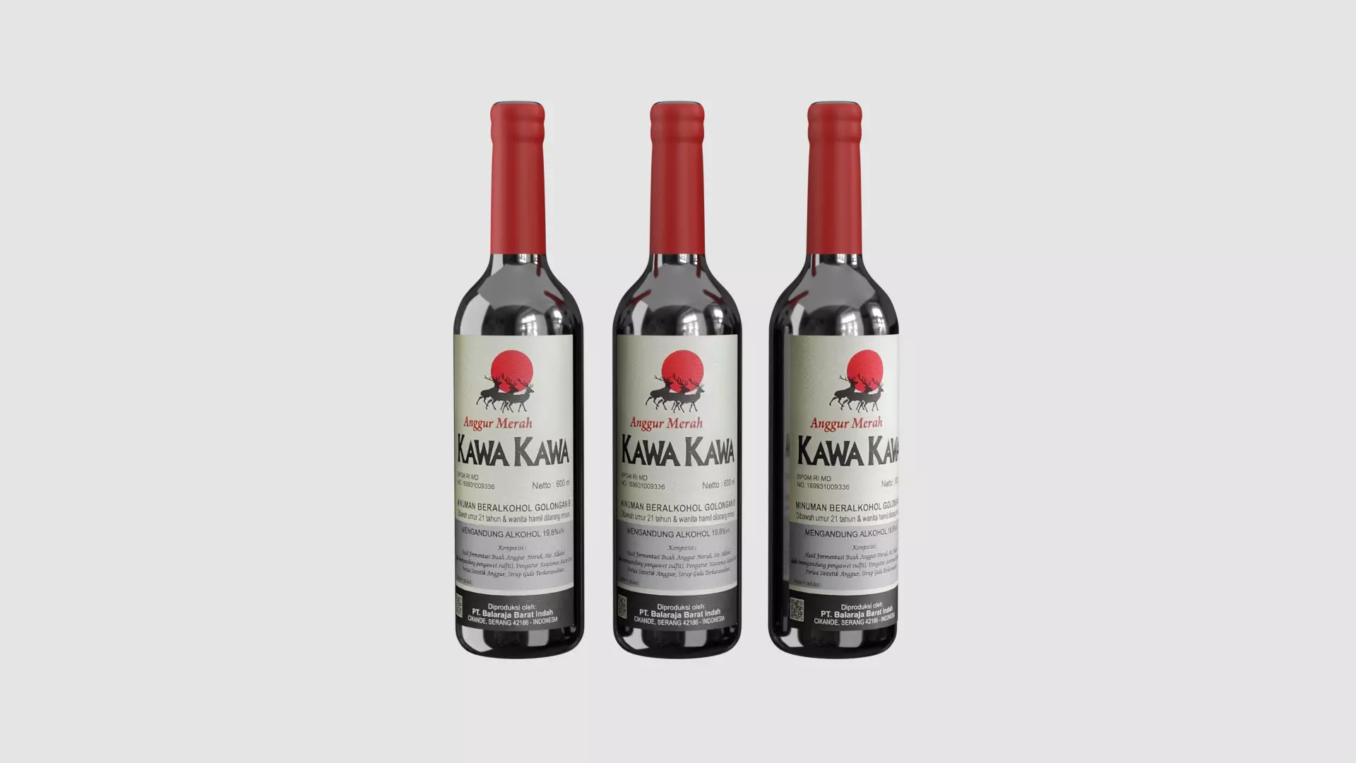Kawa Kawa Red Wine Bottle 3D model_0