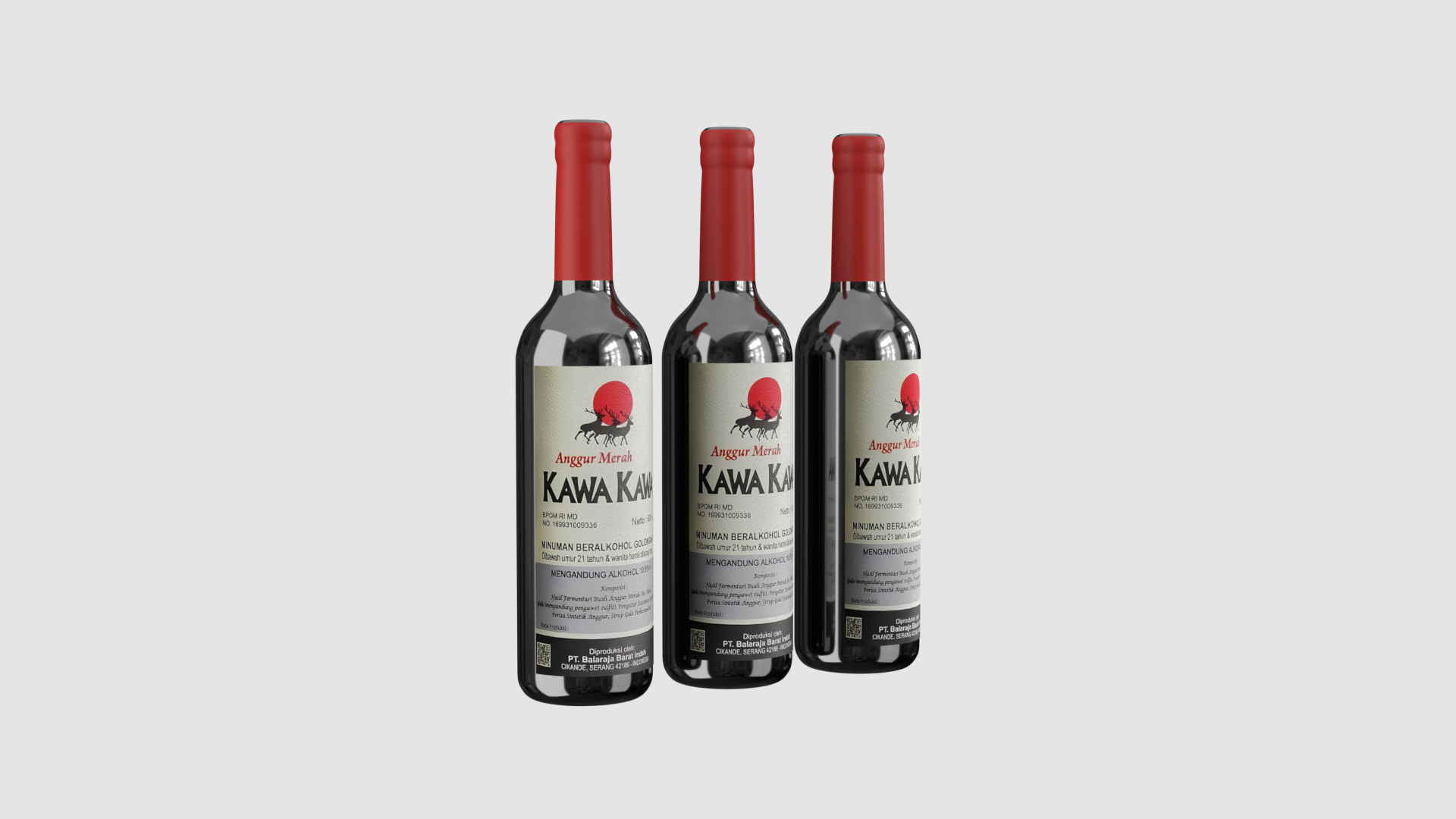 Kawa Kawa Red Wine Bottle 3D model_2