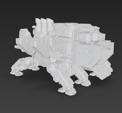 3D Printable Iron Oath Mammoth Multi Legged Transporter 3D model_6