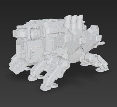 3D Printable Iron Oath Mammoth Multi Legged Transporter 3D model_8