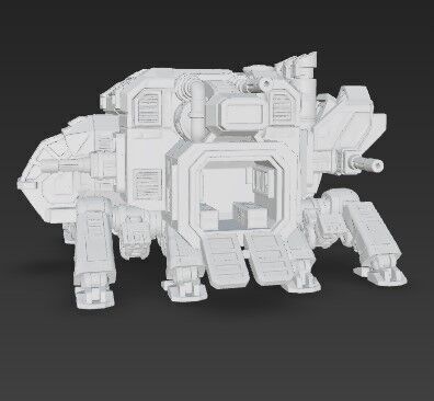 3D Printable Iron Oath Mammoth Multi Legged Transporter 3D model_10