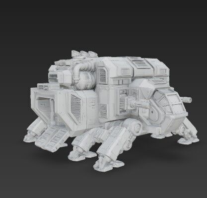 3D Printable Iron Oath Mammoth Multi Legged Transporter 3D model_16