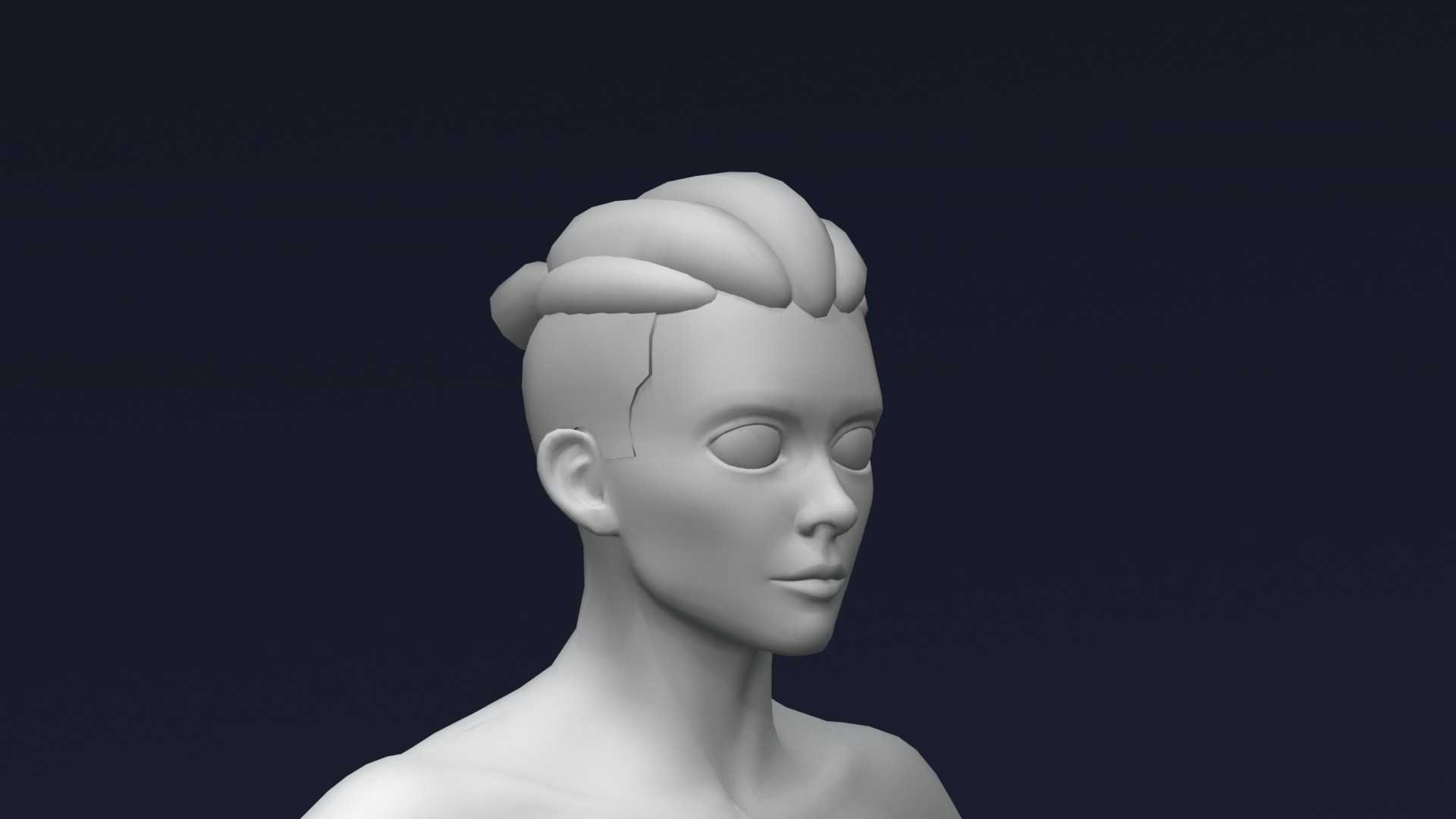 Stylized Strong Female Body Base Mesh Rigged with IK FK Switch Low-poly 3D model_7