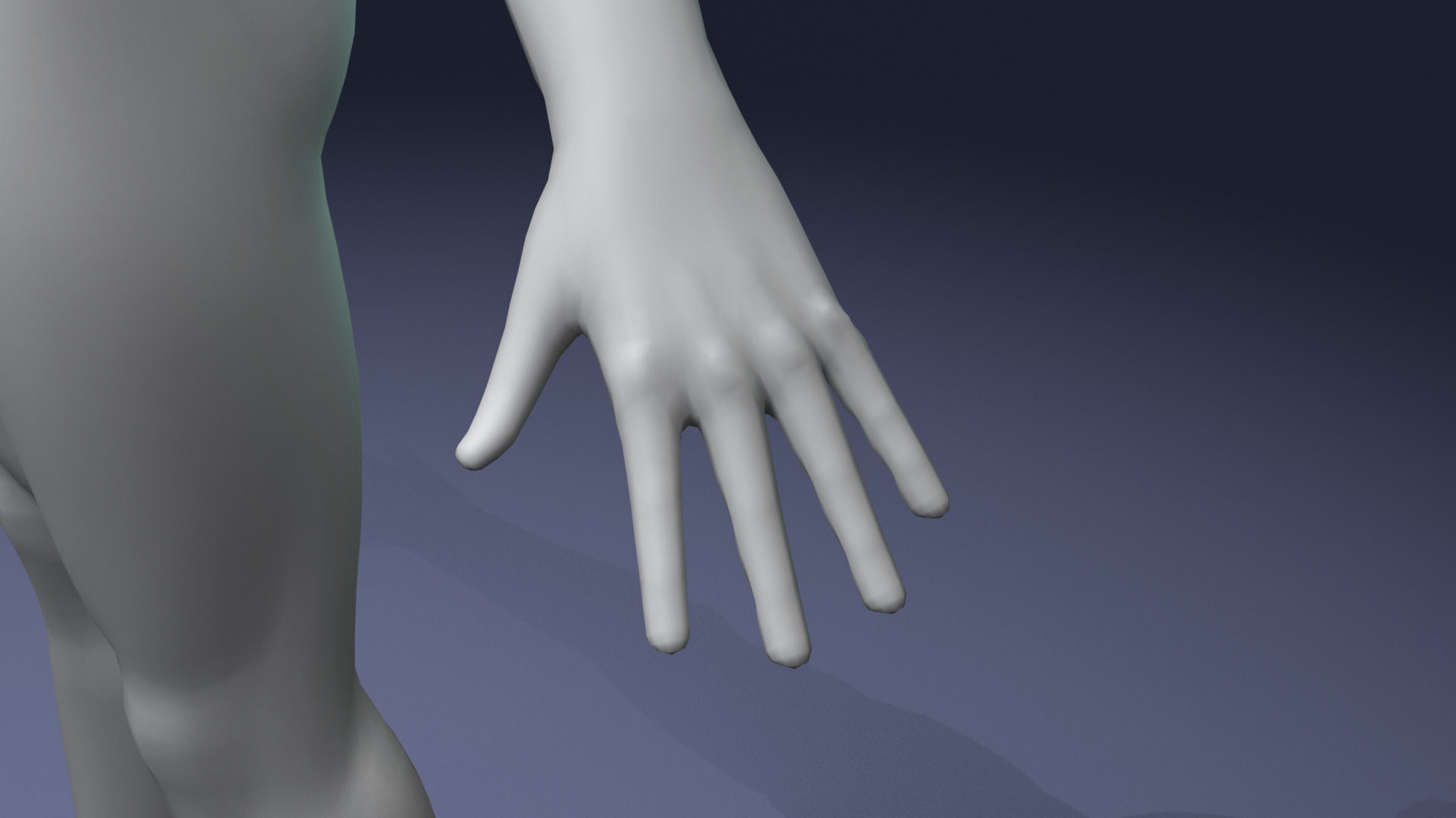 Stylized Strong Female Body Base Mesh Rigged with IK FK Switch Low-poly 3D model_14