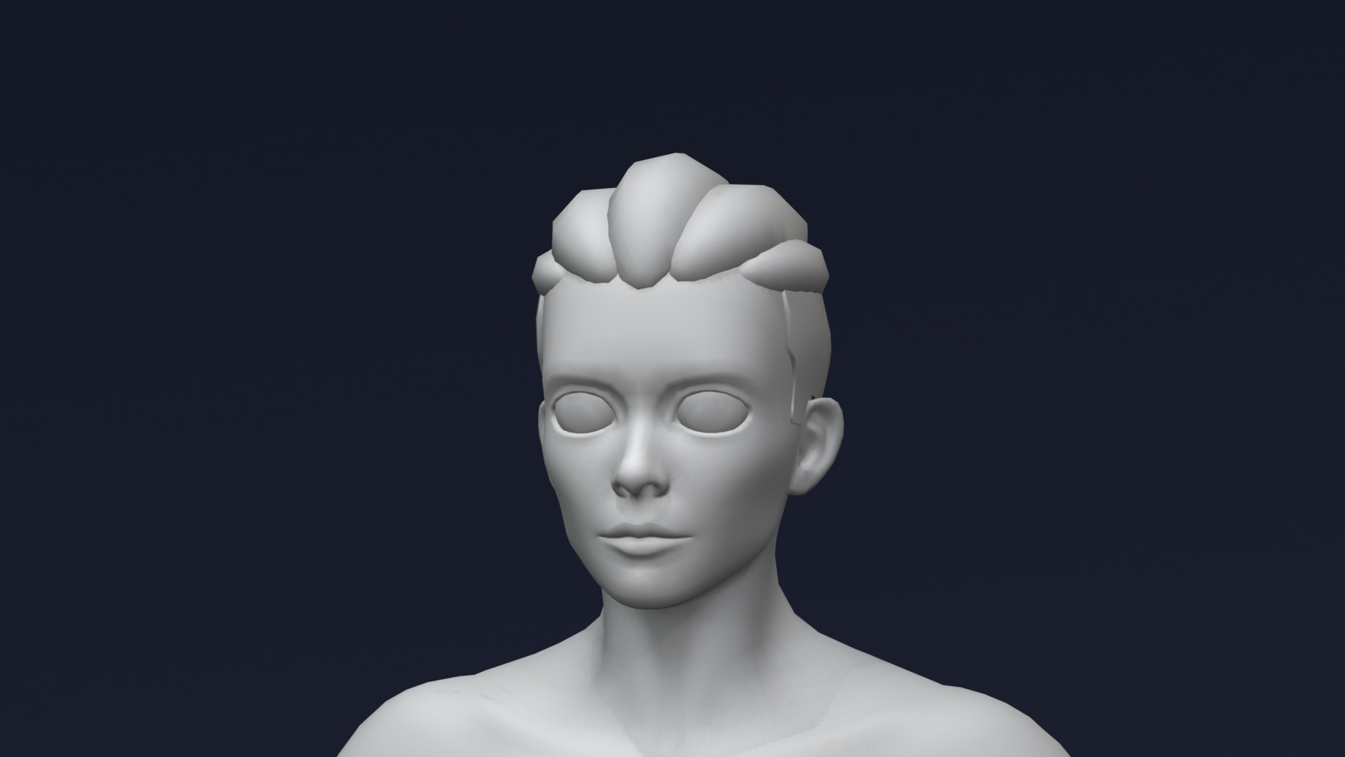 Stylized Strong Female Body Base Mesh Rigged with IK FK Switch Low-poly 3D model_10