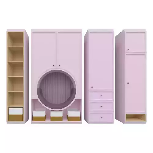 Kids Wardrobe Set Parametric Revit Family  3D model