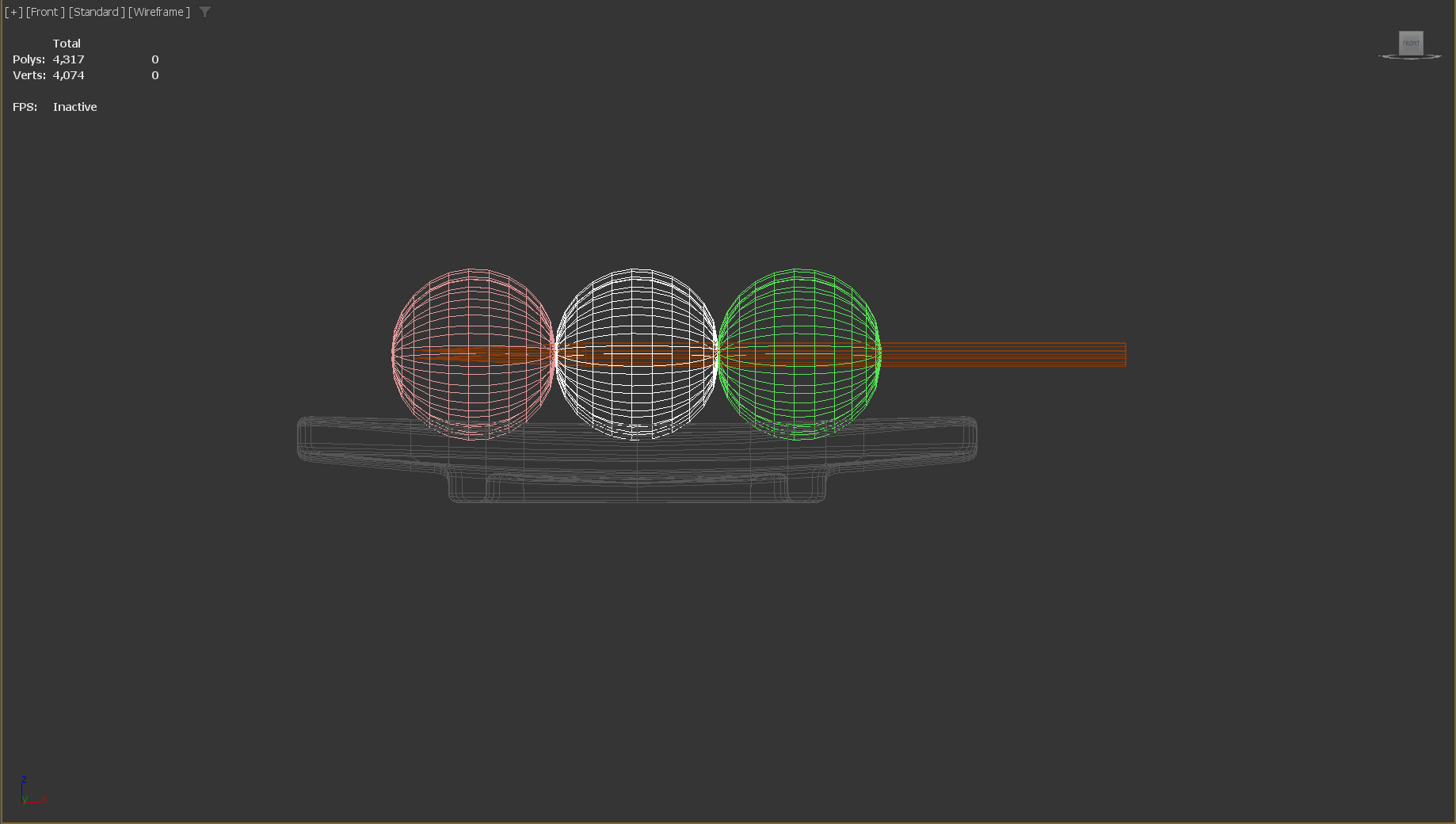 Stylized Low-Poly Hanami Dango Three-colored Dango Low-poly 3D model_11