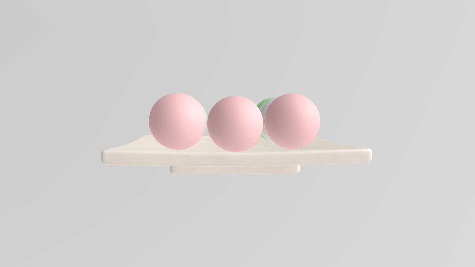 Stylized Low-Poly Hanami Dango Three-colored Dango Low-poly 3D model_8