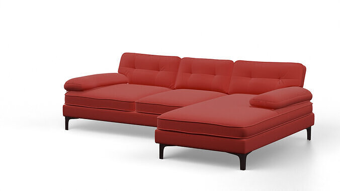 brown fabric sofa 3D model