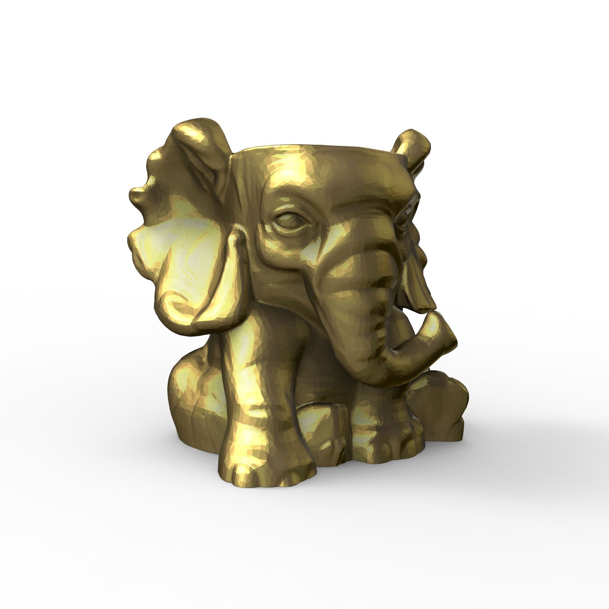 Elephant Planter Cute Animal Pot Model for Garden Resin Cement 3D print model_5