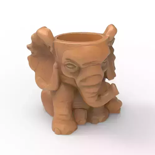 Elephant Planter Cute Animal Pot Model for Garden Resin Cement 3D print model