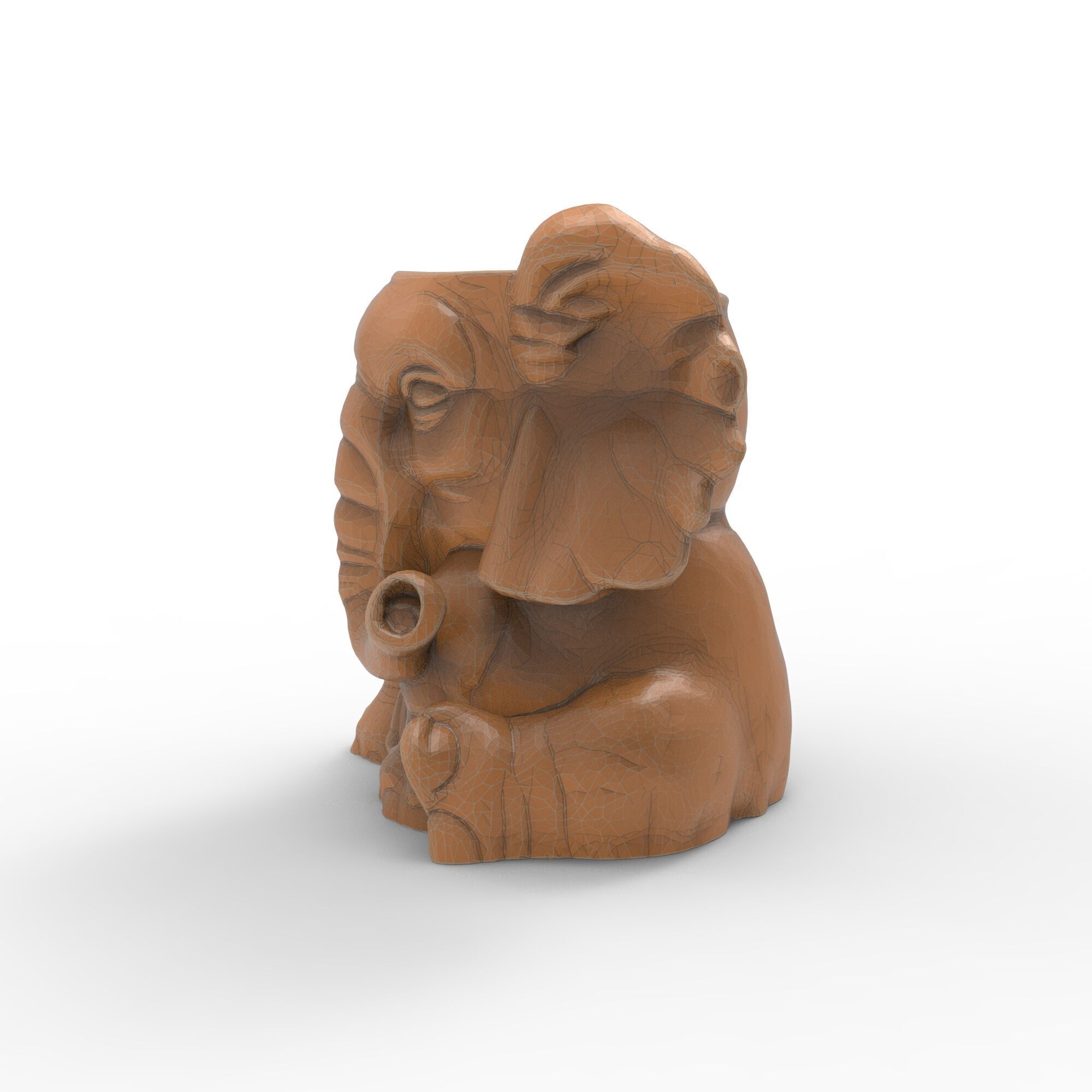 Elephant Planter Cute Animal Pot Model for Garden Resin Cement 3D print model_4