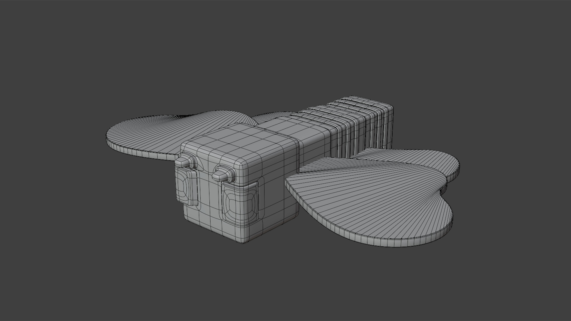 Square Butterfly Cartoon Character 3D model_3