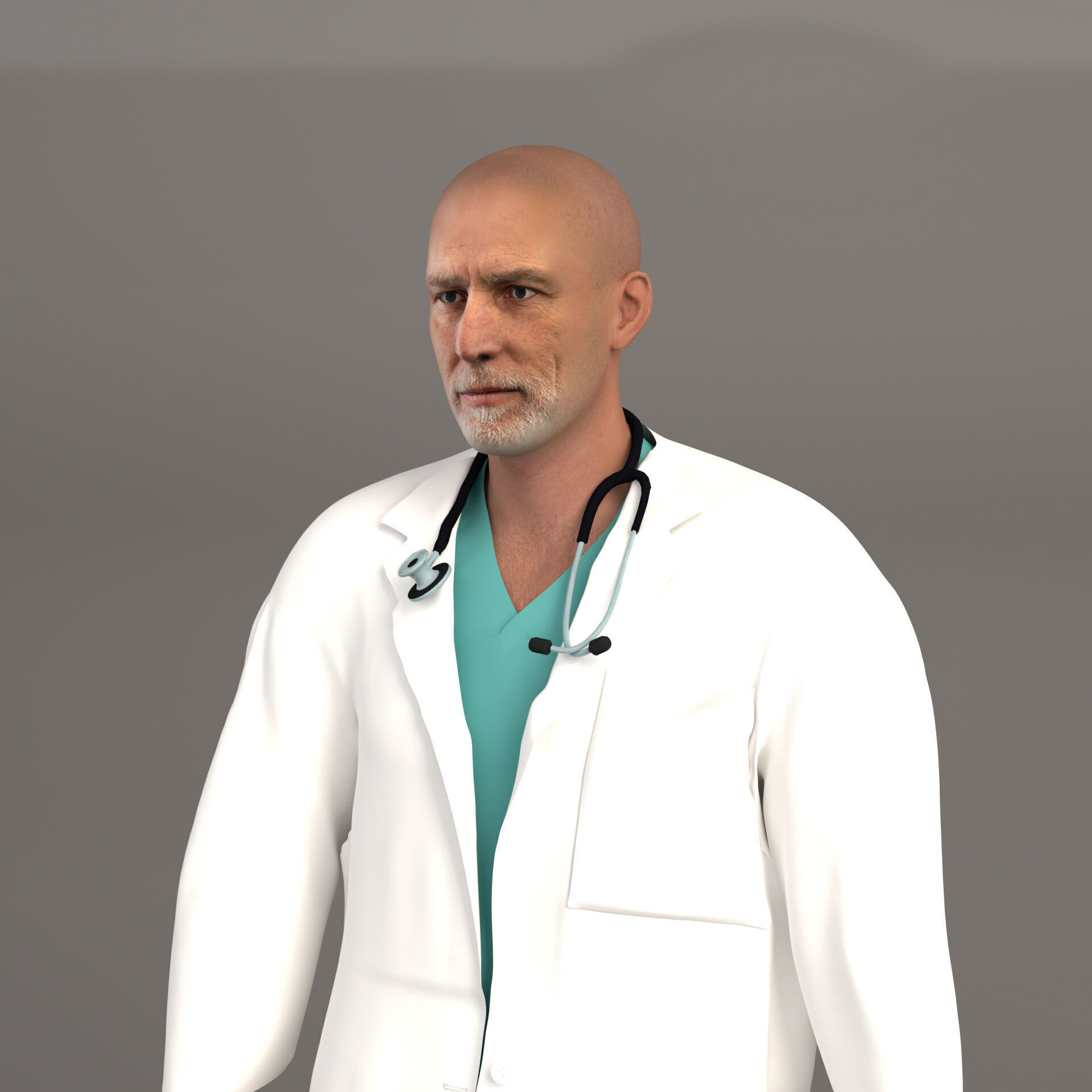 Multicultural Set of Four Doctors from 4 Different Ethnicities 3D model_22