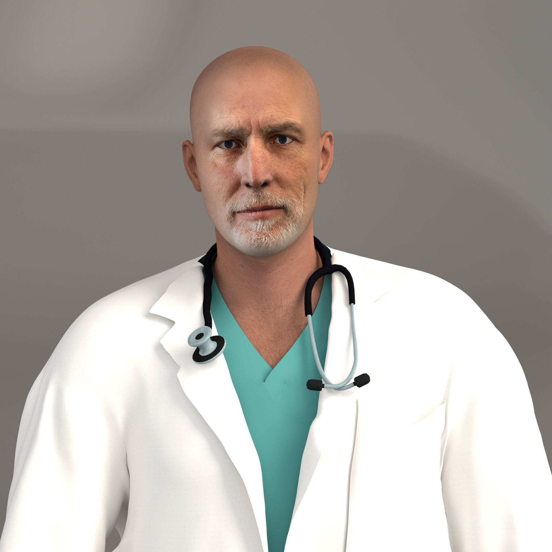 Multicultural Set of Four Doctors from 4 Different Ethnicities 3D model_24