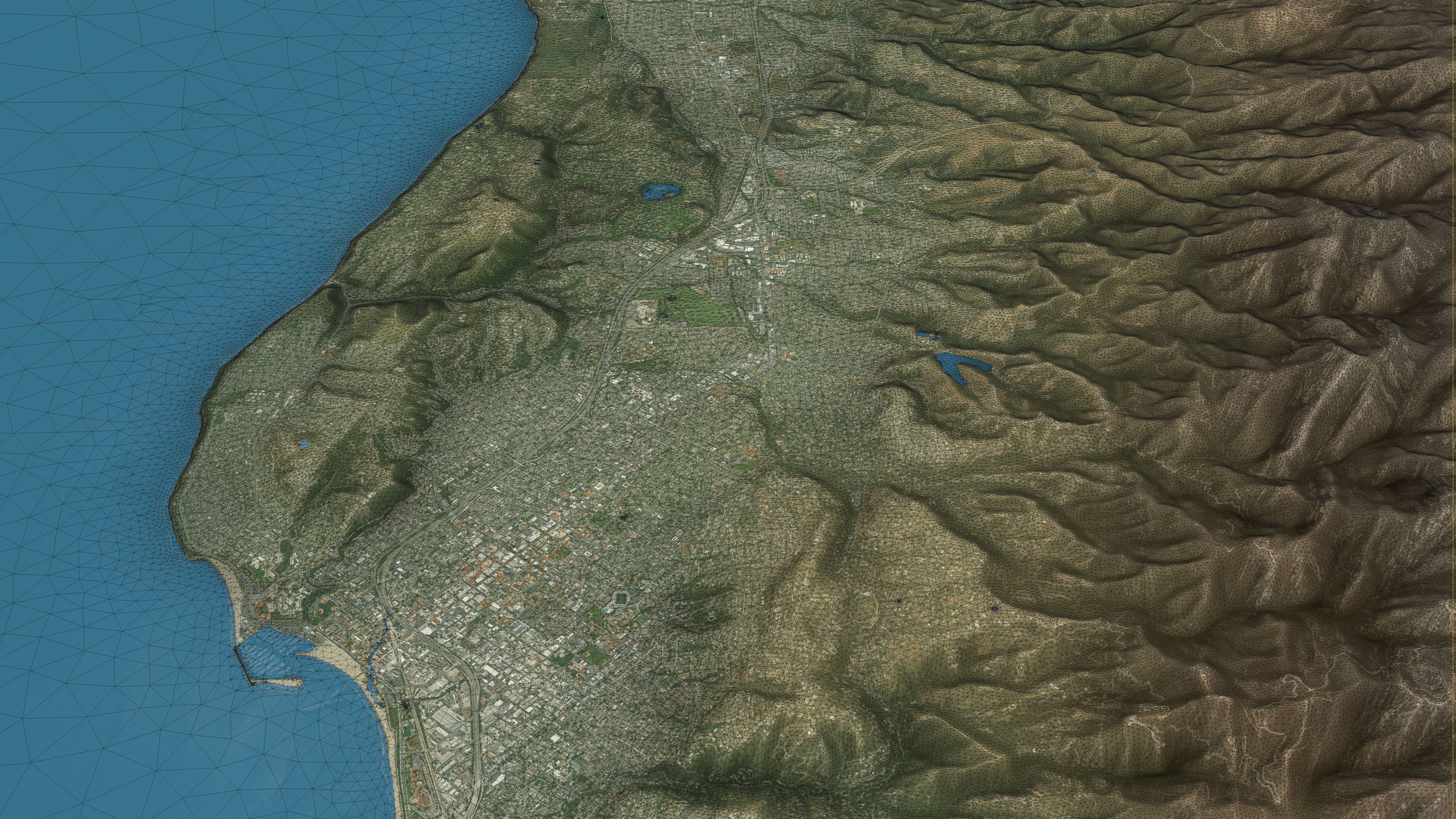 Santa Barbara - Topography Terrain Low-poly 3D model_13