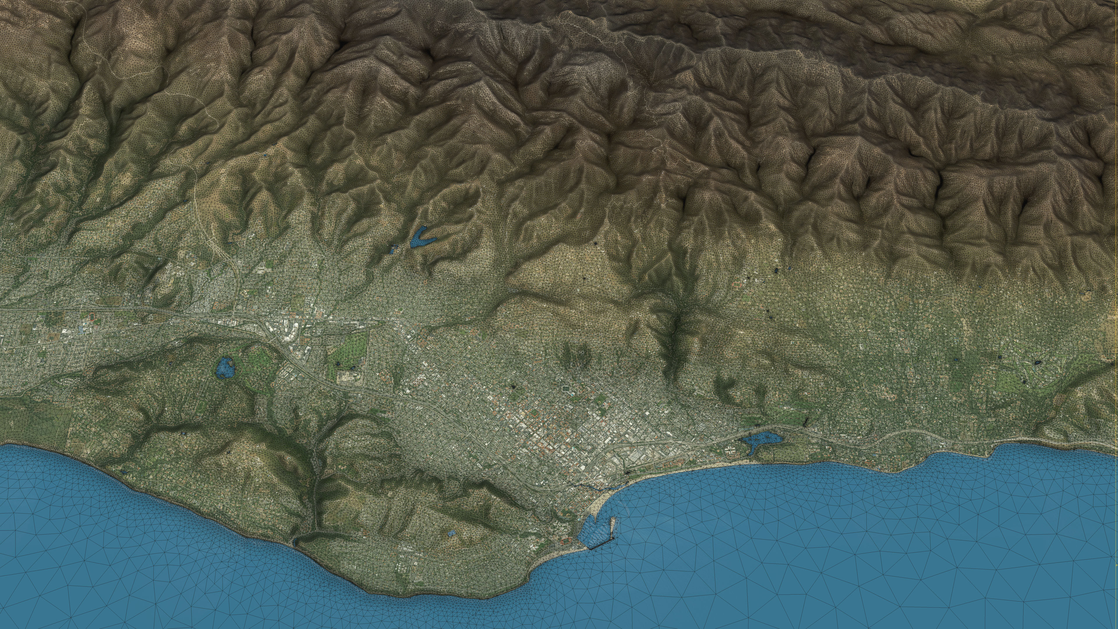 Santa Barbara - Topography Terrain Low-poly 3D model_4