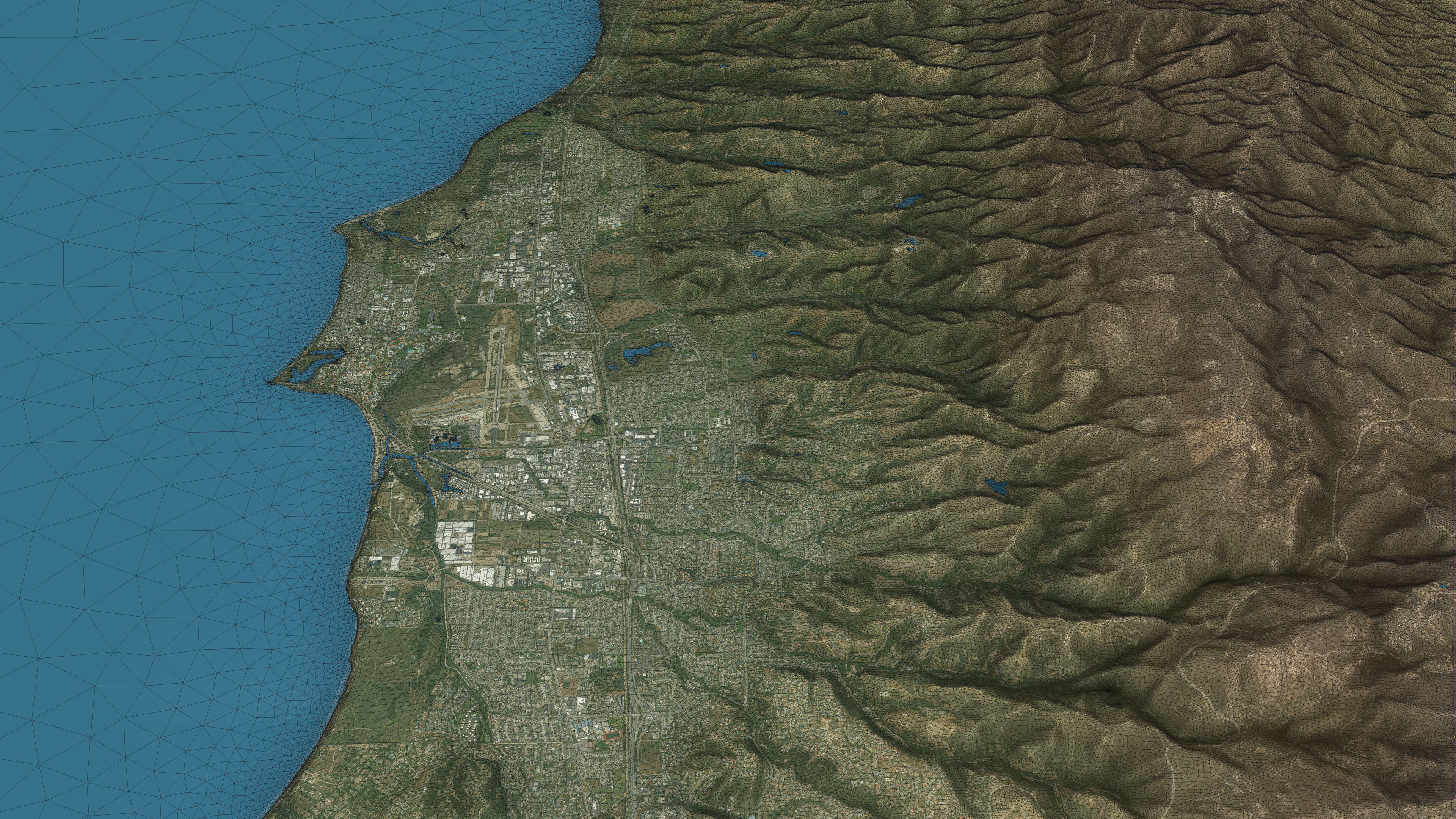 Santa Barbara - Topography Terrain Low-poly 3D model_10