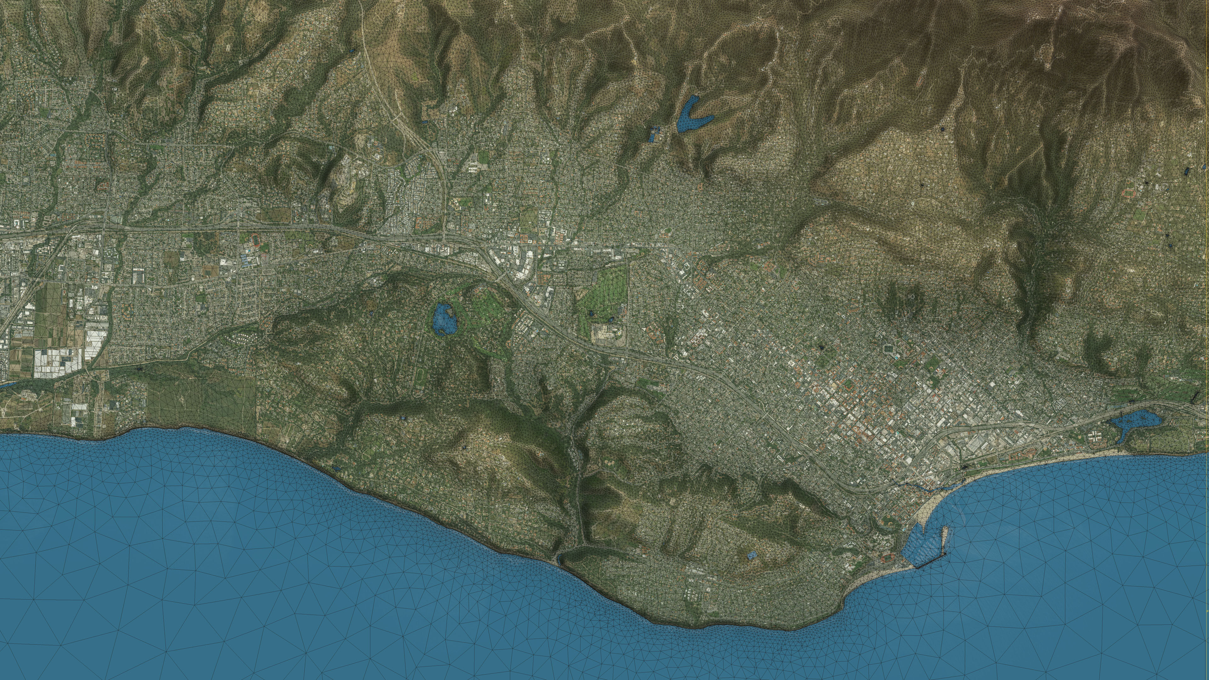 Santa Barbara - Topography Terrain Low-poly 3D model_34