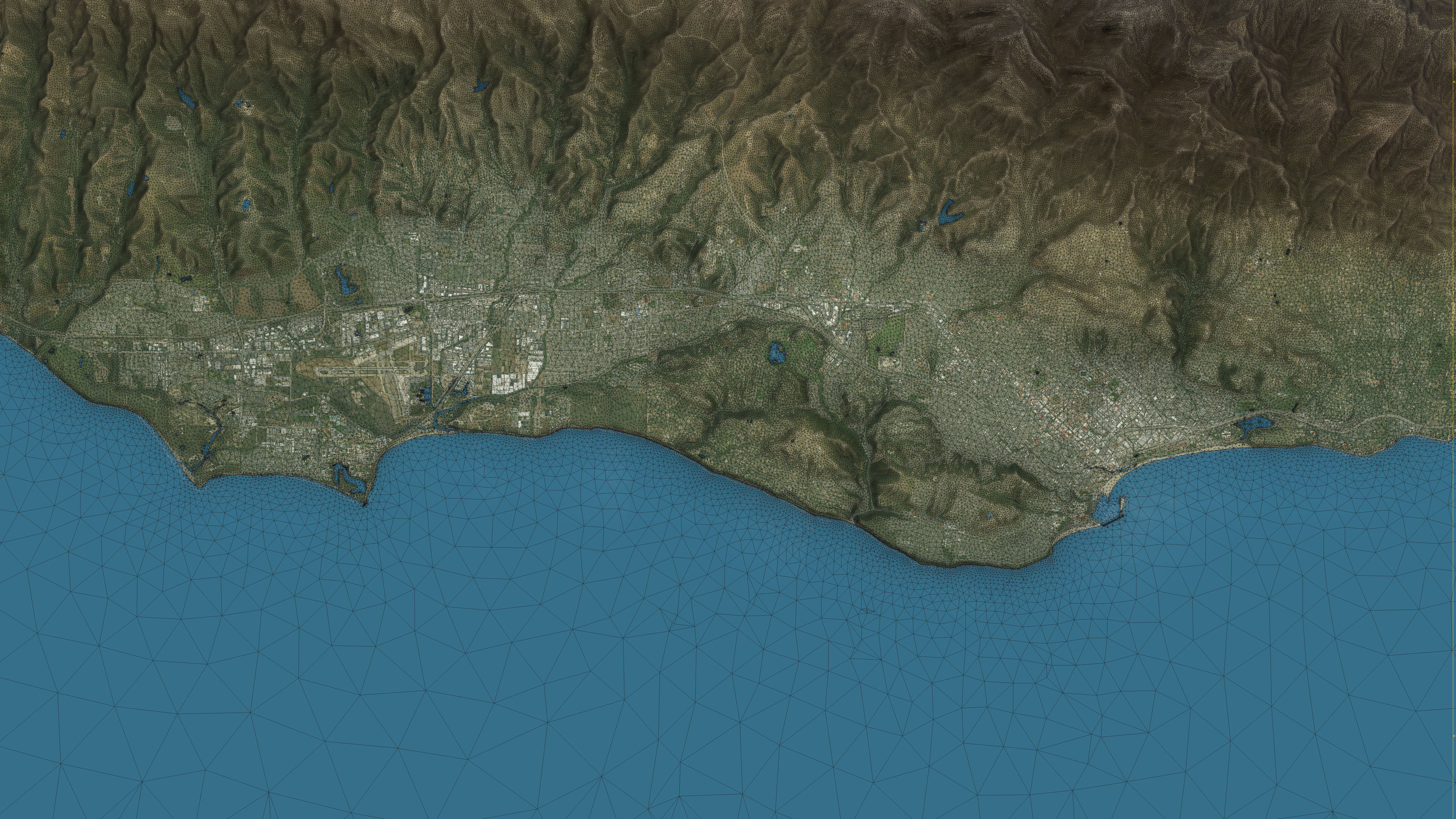 Santa Barbara - Topography Terrain Low-poly 3D model_37