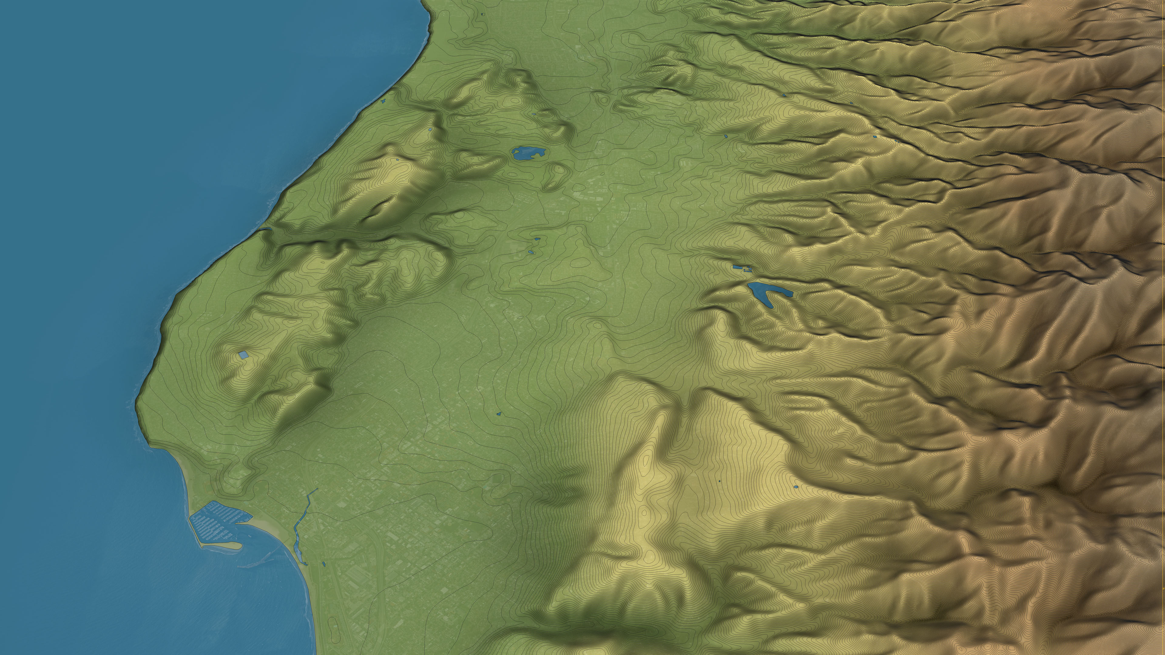 Santa Barbara - Topography Terrain Low-poly 3D model_15