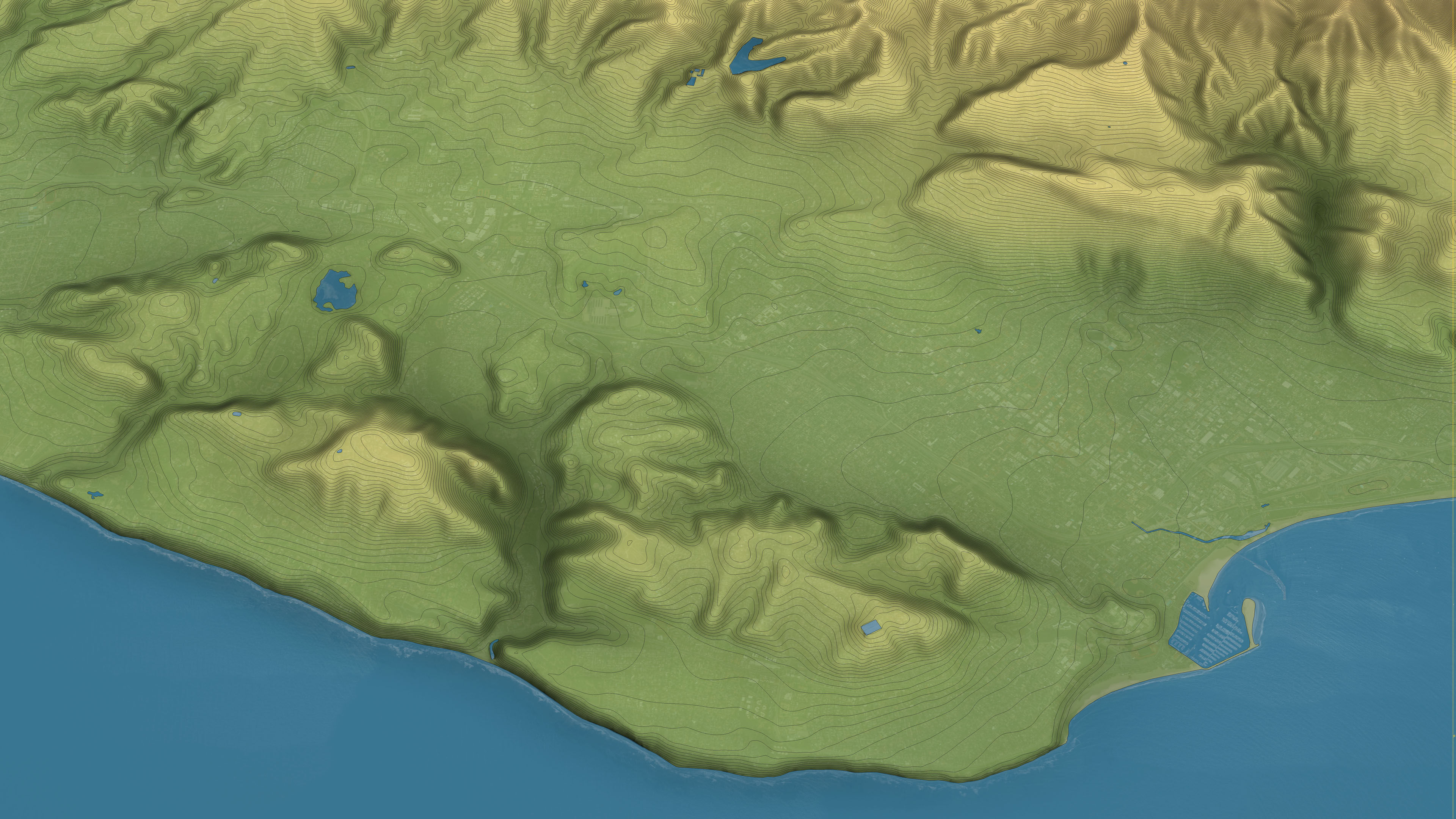 Santa Barbara - Topography Terrain Low-poly 3D model_30