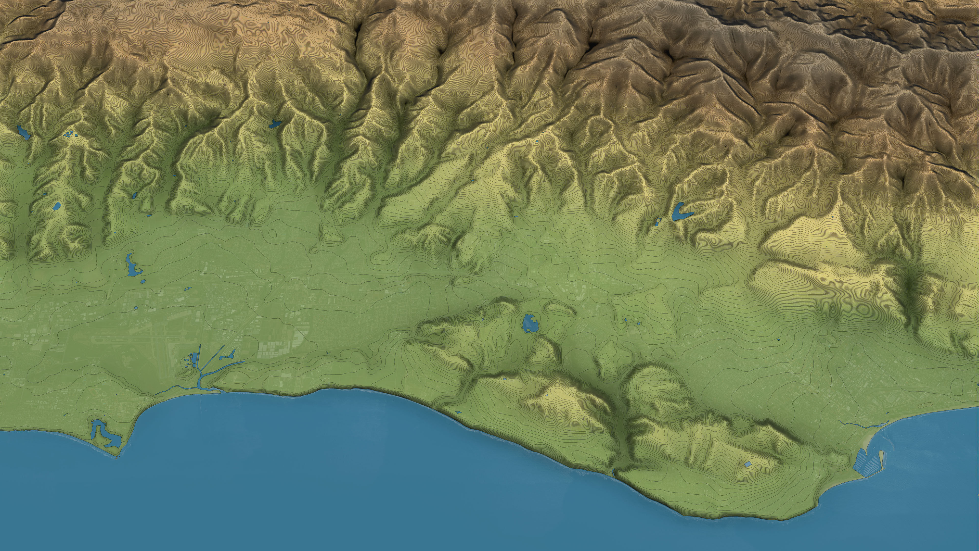 Santa Barbara - Topography Terrain Low-poly 3D model_3