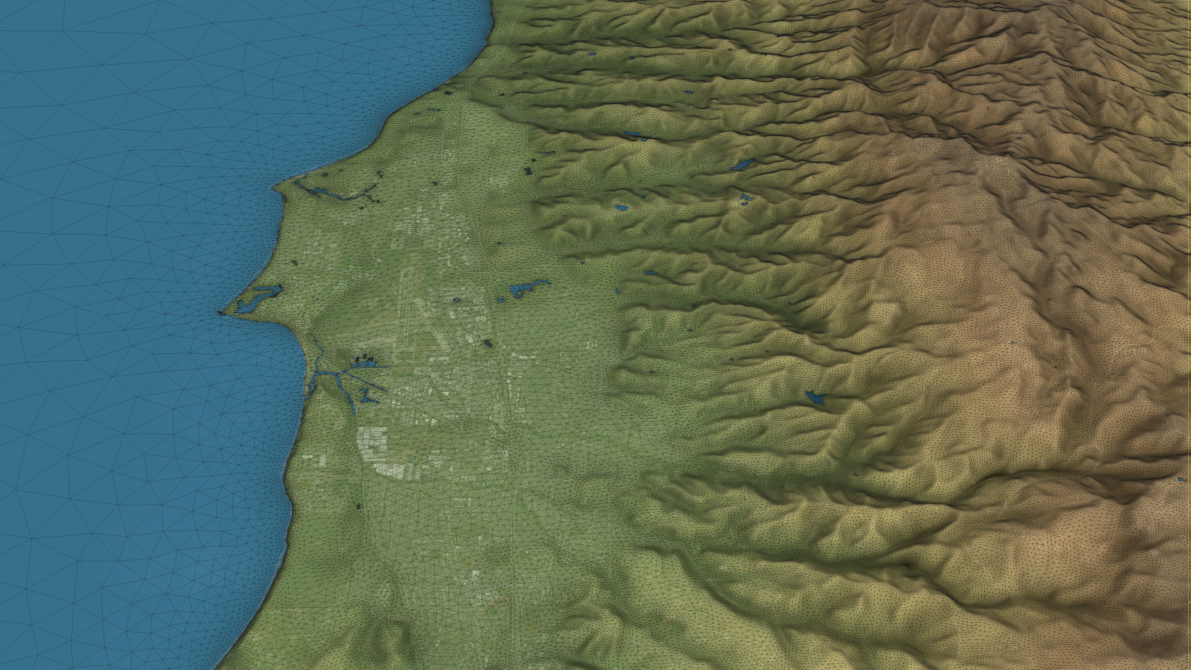 Santa Barbara - Topography Terrain Low-poly 3D model_11