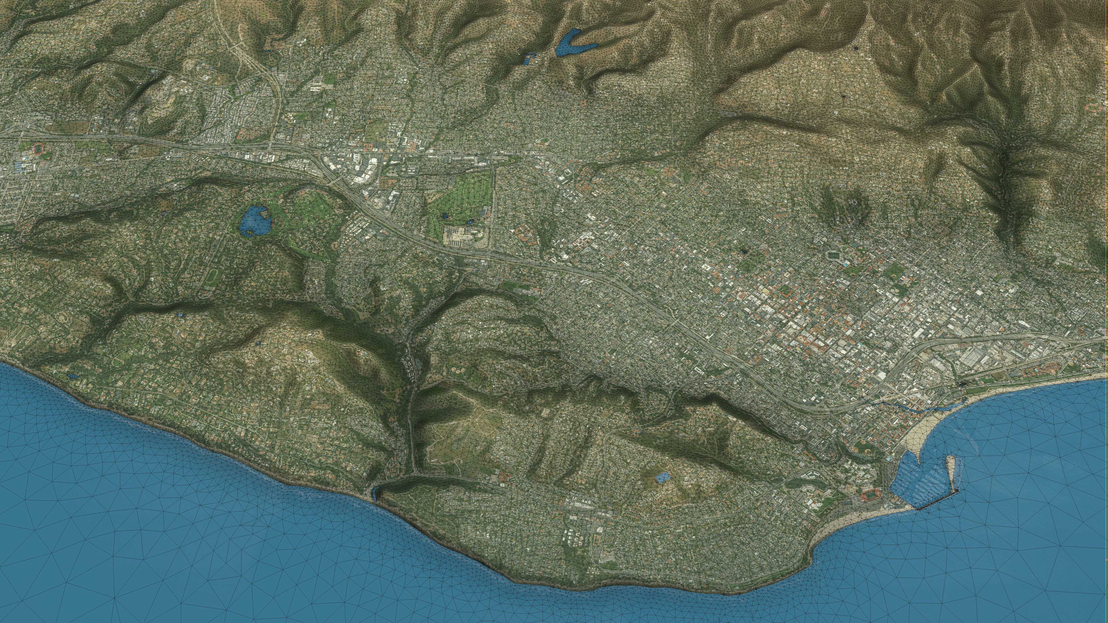 Santa Barbara - Topography Terrain Low-poly 3D model_28