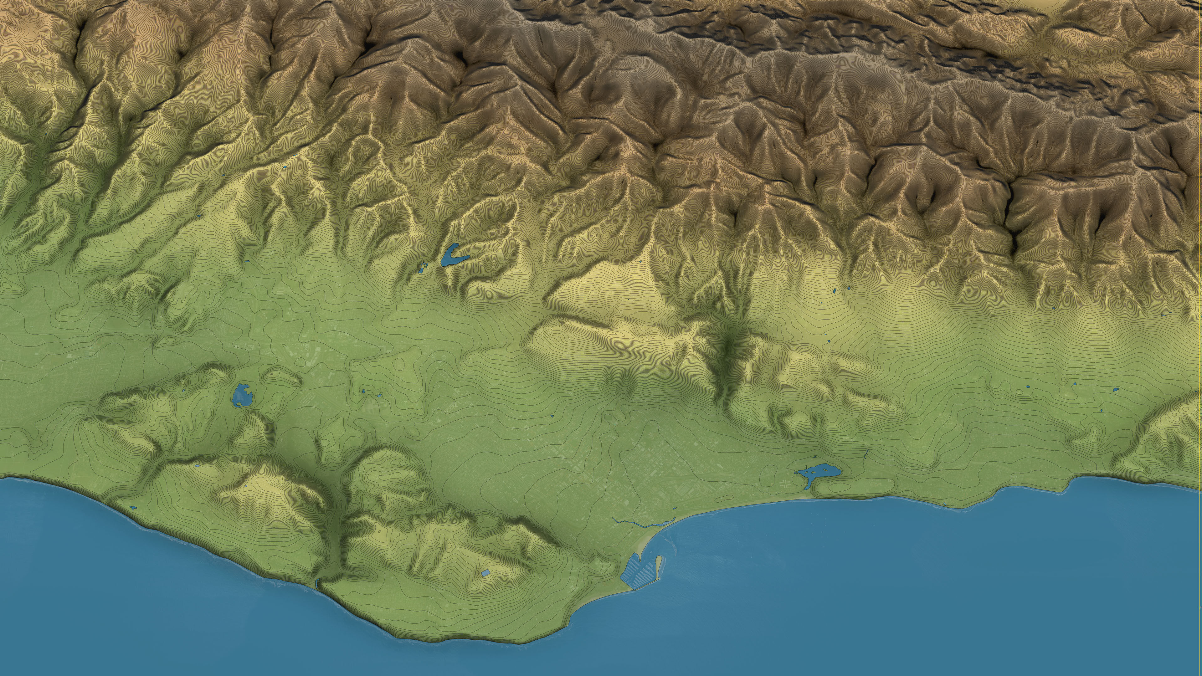 Santa Barbara - Topography Terrain Low-poly 3D model_6